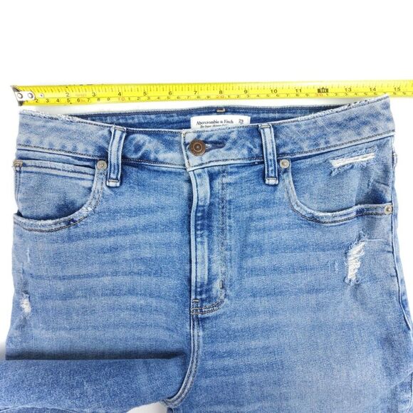 ABERCROMBIE Curve Love 90s Super Skinny Ankle High Rise Jeans Light Distressed - Picture 3 of 9